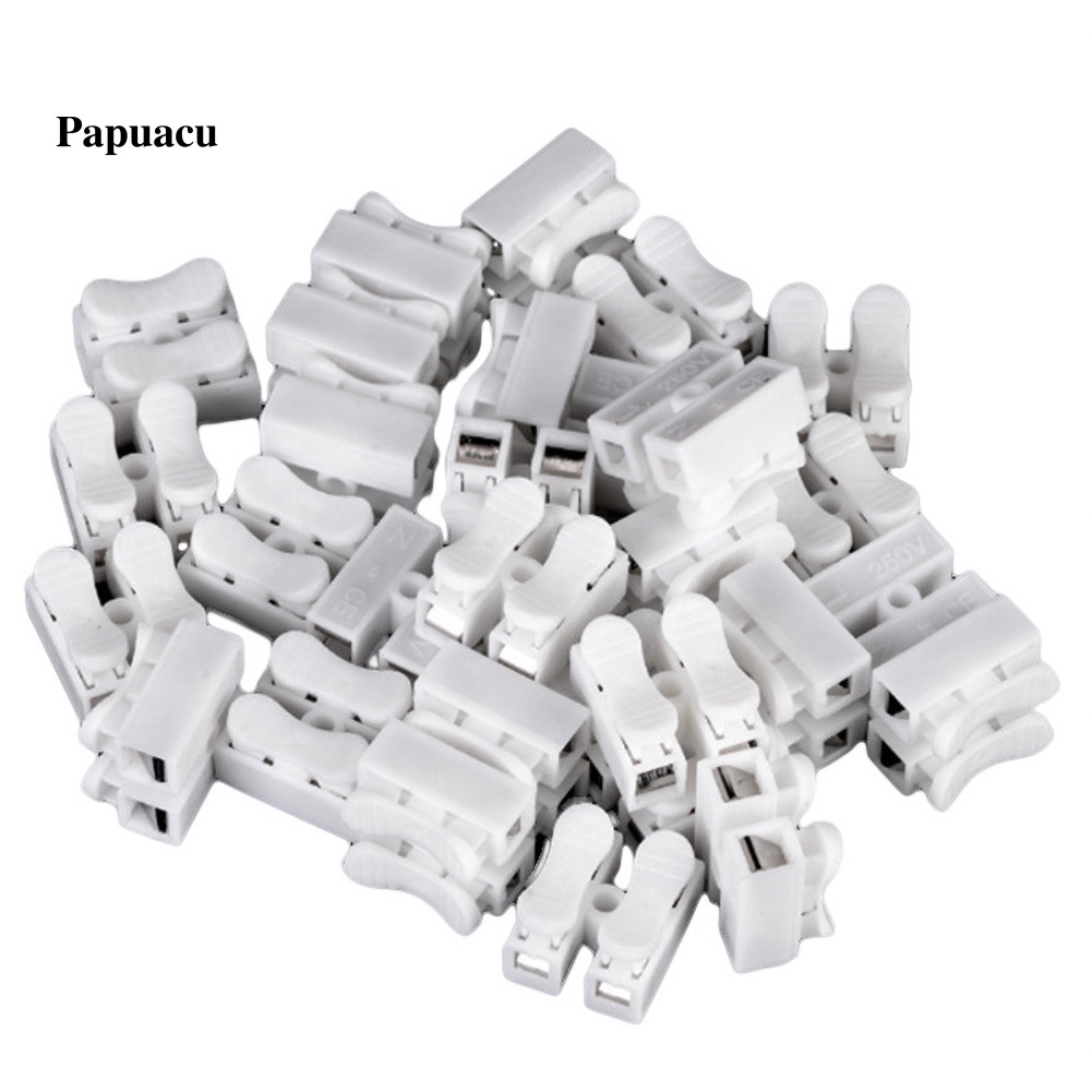 100 cái CH2 2Pin Tự khóa đầu nối dây nối nhanh đầu nối cáp điện