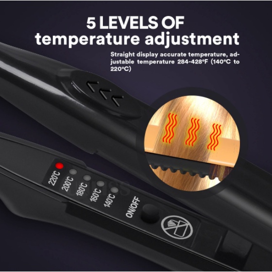 Máy Ép Tóc Có 5 Mức Chỉnh Nhiệt RD 718 chức năng: tạo, uốn, ép kiểu tóc - là thẳng tóc bảo hành 24 tháng