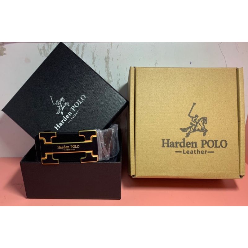 Thắt lưng nam HARDENPOLO da bò chữ H full hộp khóa tự động EL08