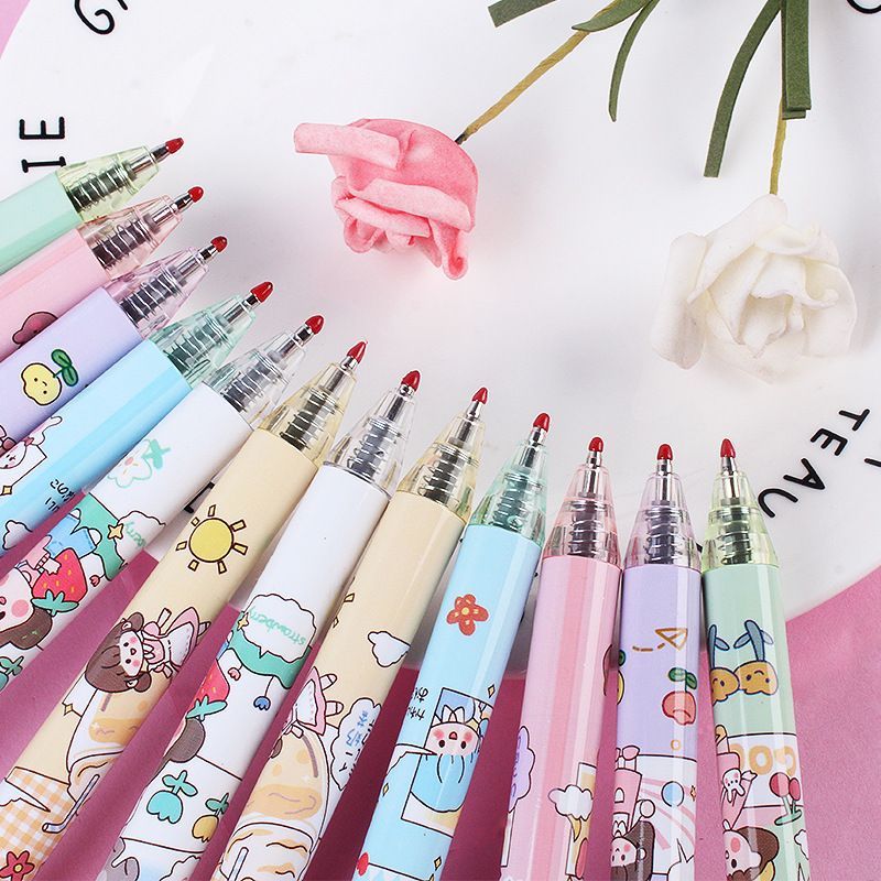 Bút gel bấm bi hoạt hình cute nhiều mẫu dễ thương
