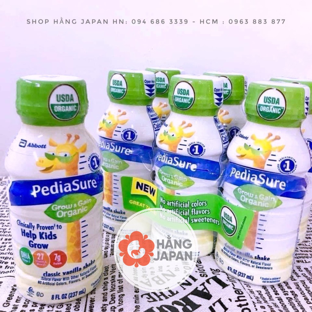 Sữa Nước Pediasure Grow &amp; Gain Organic Non-GMO Mỹ Hương Vani