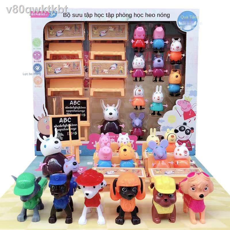 ❍►Búp bê đồ chơi trẻ em Peppa Pig Một bộ hoàn chỉnh gồm bánh sinh nhật Hộp quà đồ chơi cắm vào nhà chơi