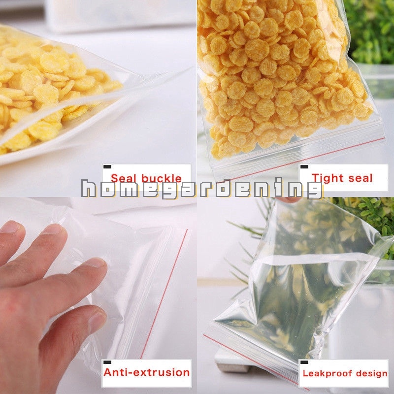 Bộ 100 Túi Zip Nhựa Trong Suốt 9 Size