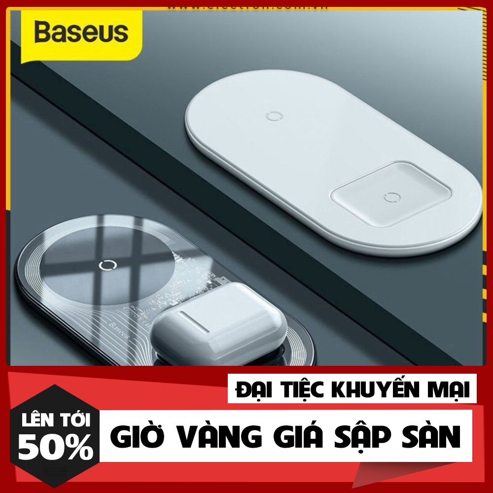 {HÀNG HOT} Đế sạc nhanh không dây Baseus Simple 2 in 1 Wireless Charger 15W