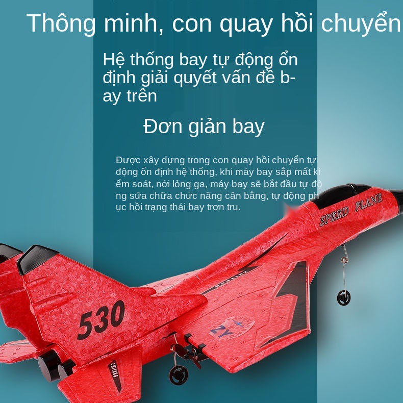 Máy bay chiến đấu điều khiển từ xa siêu lớn cánh cố định không người lái bằng bọt điện đồ chơi trẻ em bé trai mô h