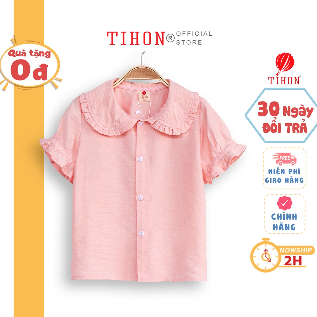Áo sơ mi trắng cho bé TIHON thoáng mát thân thiện da bé ASM072003