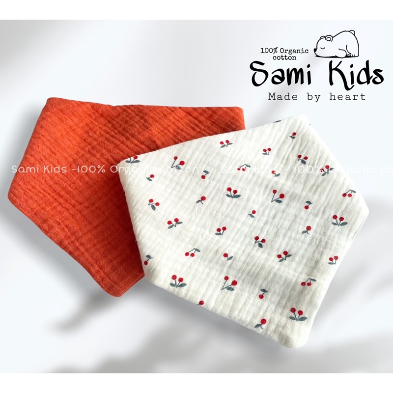 Yếm xô organic thấm hút tốt, giữ ấm cổ bé nằm điều hoà ( SET 2c)