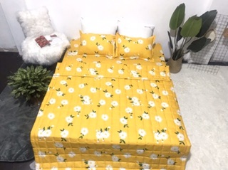 Bộ 5 Món Hè Cotton Poly Mẫu Hoa Cúc Vàng
