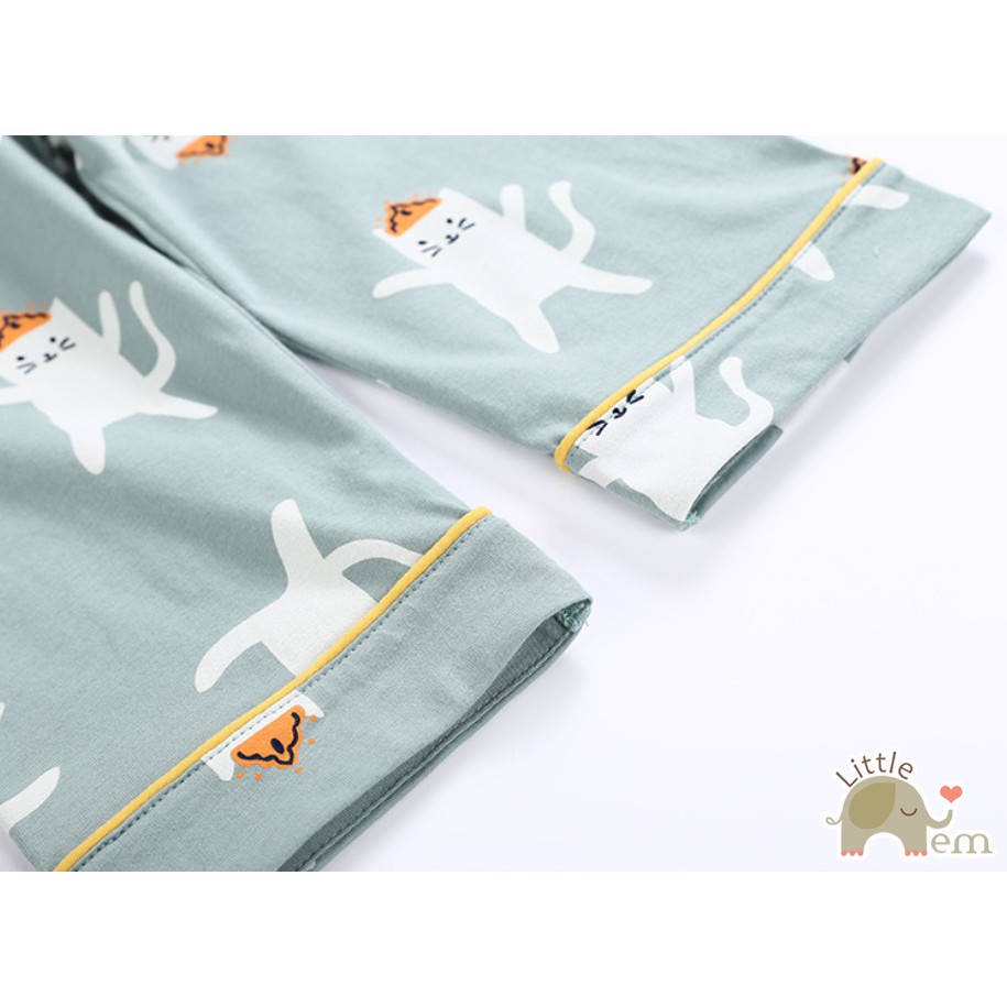 Bộ đồ bé trai dài tay Cotton _ Pijama Mèo