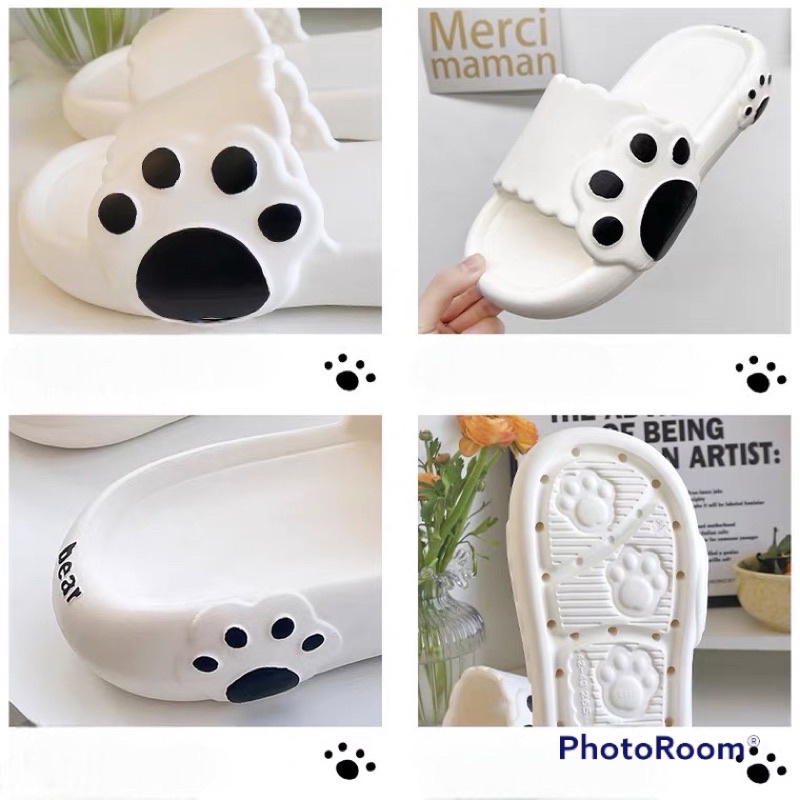 Dép Bánh mì hình Chân gấu cao 3cm nữ quai ngang chất EVA siêu nhẹ ullzang siêu hot - DL271