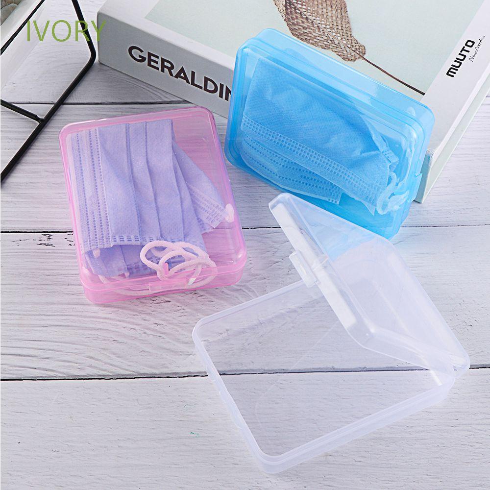 [Hàng mới về] Hộp đựng khẩu trang trong suốt hình chữ nhật chống bụi tiện dụng