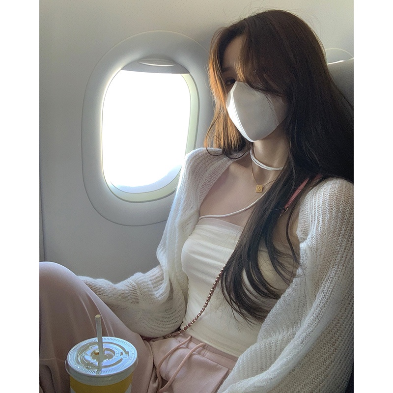 Áo Khoác Cardigan Nhỏ Màu Trơn Phong Cách Hàn Quốc Cho Nữ