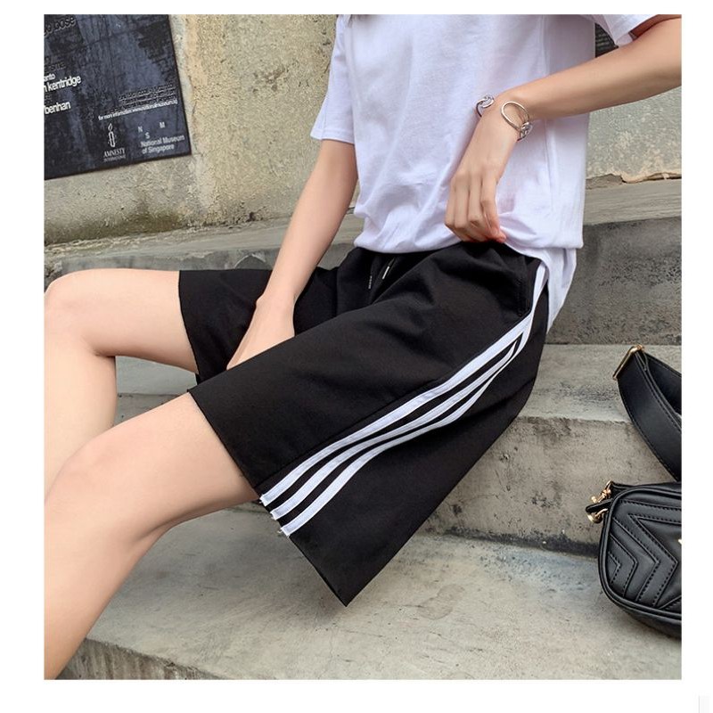 38-100kg quần nam nữ short 3 sọc thời trang bigsize Sói Store