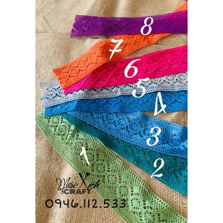 Ren chỉ, ren cotton trang trí, viền, may vá, handmade