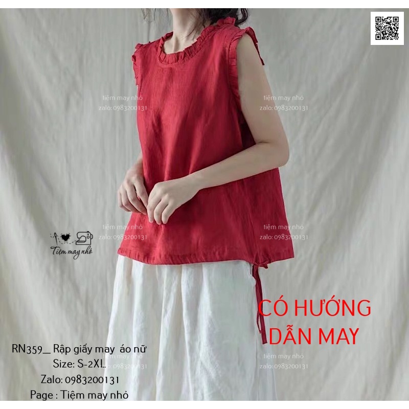 RN359_Rập giấy may áo sát nách nữ