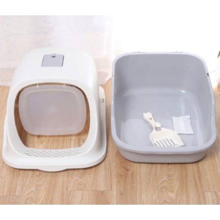 Nhà vệ sinh cho mèo có nắp - Mẫu mới tiện dụng nắp gập