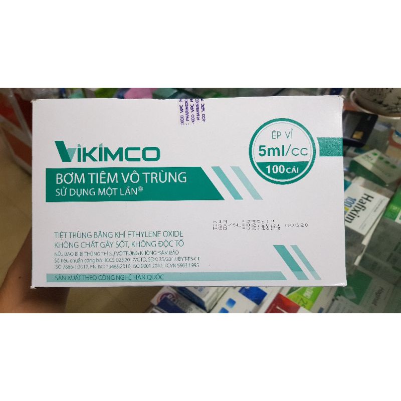 Bơm kim tiêm 5ml Cửu Long Vikimco ( hộp 100 chiếc )