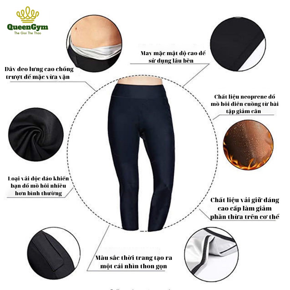 💟Quần Legging Cỡ Dài Đa Năng QueenGym 💟 Tan Mỡ Bụng Giảm Eo Thon Định Hình Nâng Mông Co Giãn Tốt | BigBuy360 - bigbuy360.vn