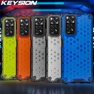 Ốp Điện Thoại KEYSION PC + Silicone Trong Suốt Họa Tiết Tổ Ong Cho Redmi Note 11 11S 4G Redmi Note 11 Pro 5G