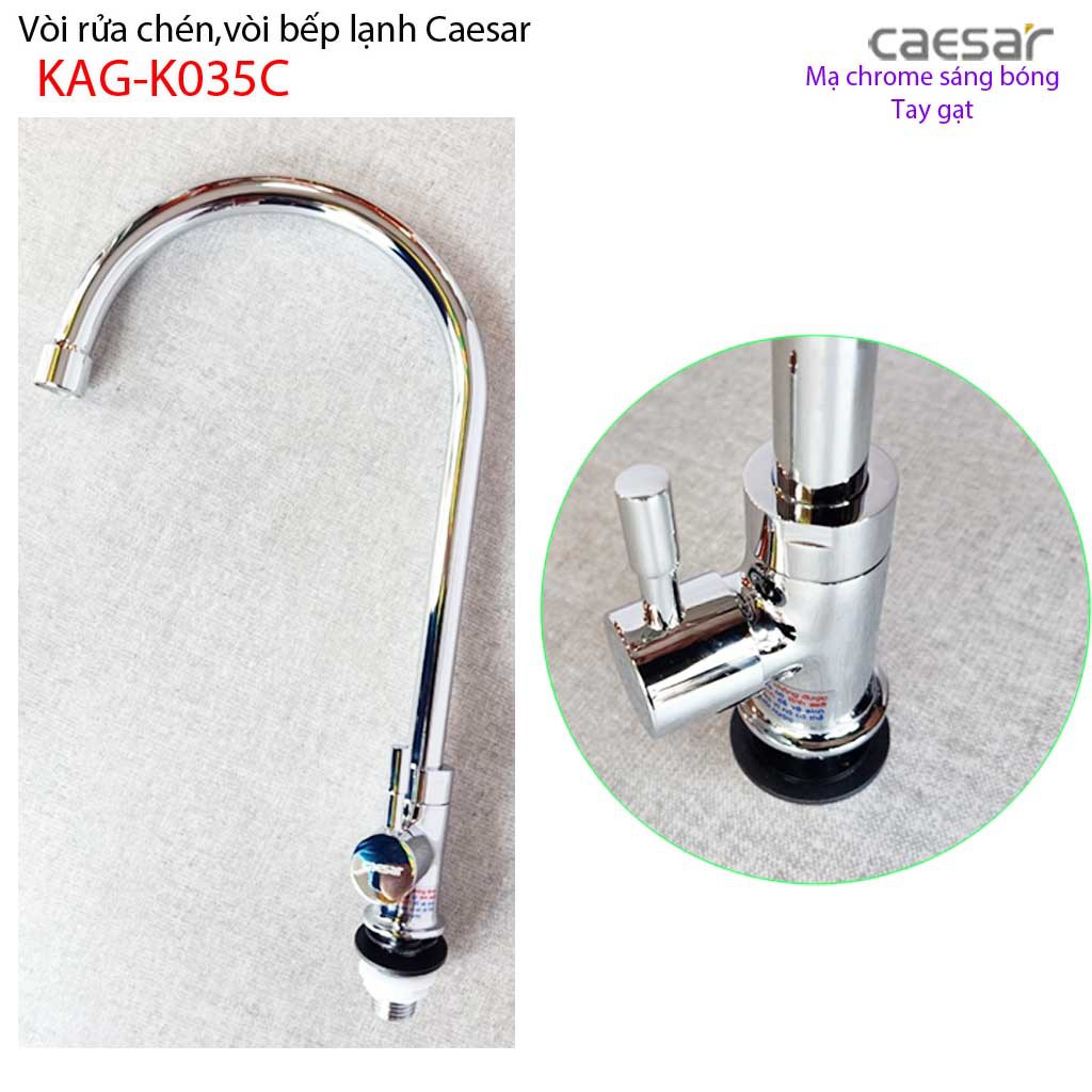 Vòi bếp lạnh Caesar KAG-K035C, sales kitchen faucet Vòi rửa chén bát lạnh Caesar cần cong hiệu suất tốt sử dụng tốt