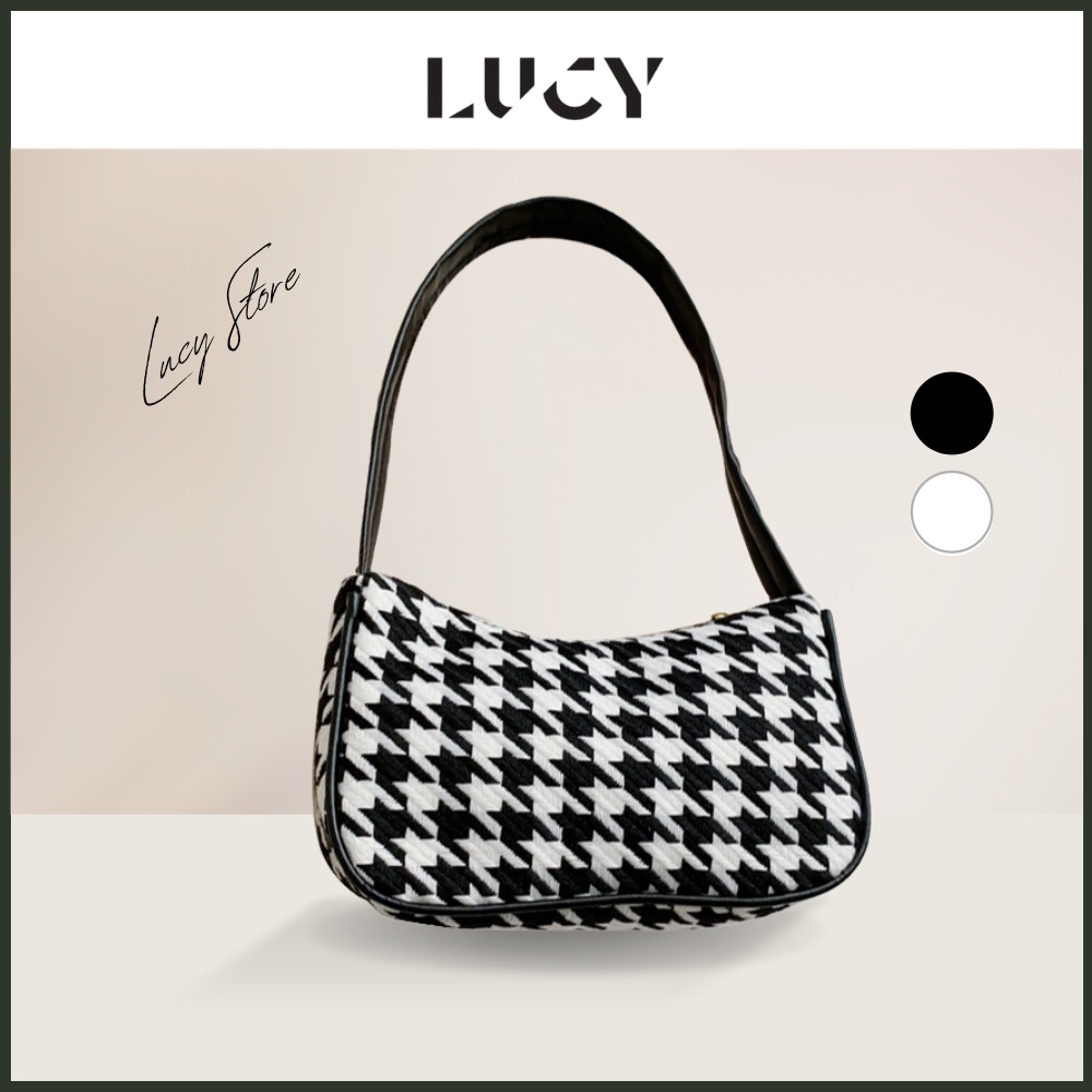 Túi kẹp nách nữ Lucy Store túi đeo vai họa tiết caro hot trend 2021