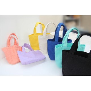 Màu Kẹo Vải Cotton Vải Hộp Cơm Trưa Trơn Ô Tô Suture Túi Buggy Nhỏ