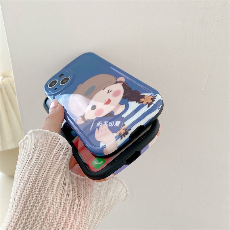 Ốp Điện Thoại In Hình Cô Gái Hoạt Hình Xinh Xắn Cho iphone 12 13 11 Pro Max X Xs Max Xr Fih8