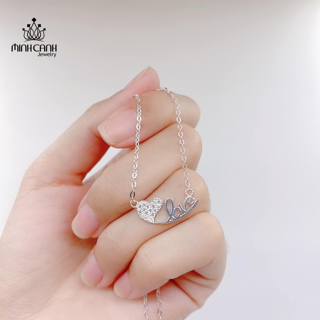 Dây Chuyền Bạc Chữ Love Trái Tim - Minh Canh Jewelry