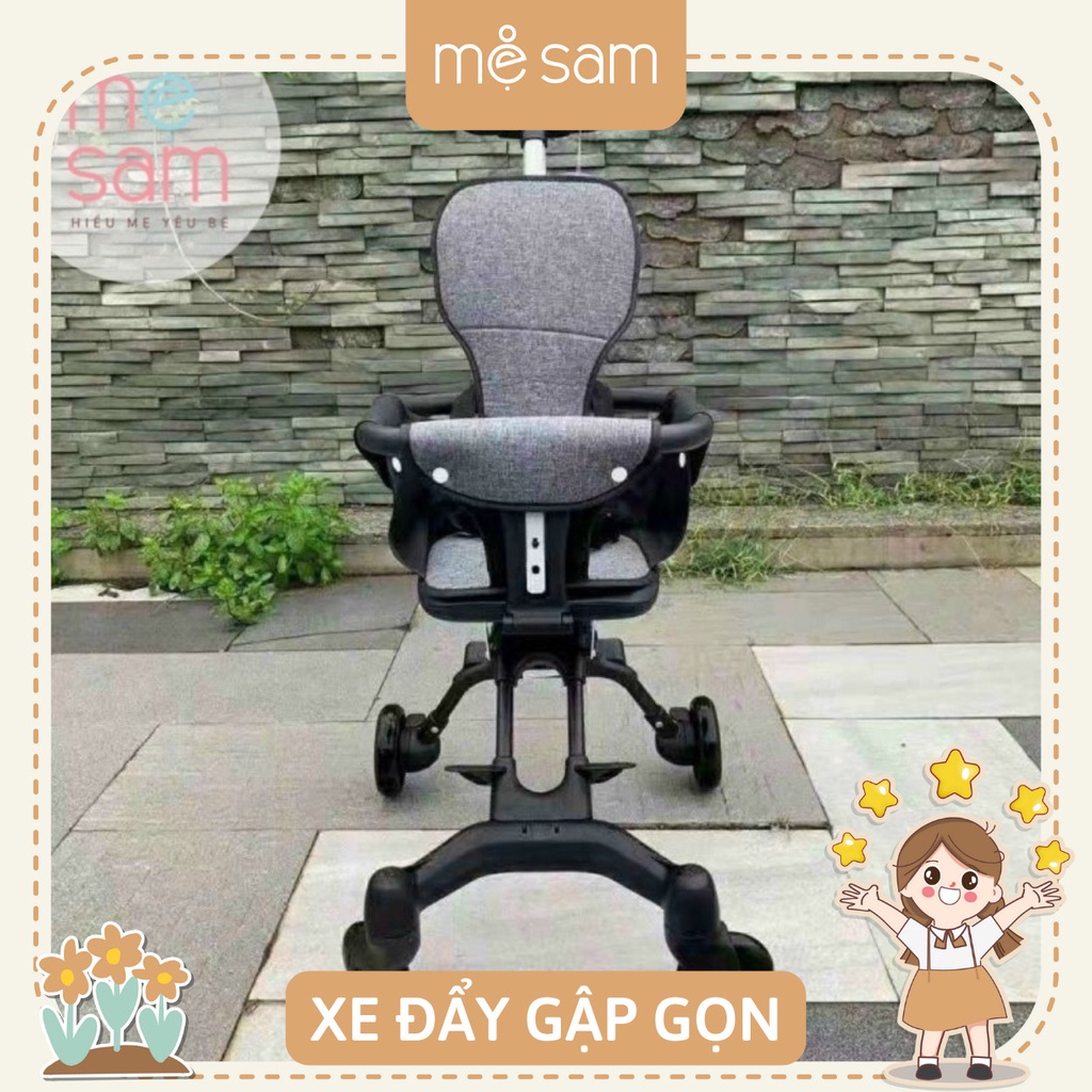 Xe đẩy gập gọn đảo chiều cho bé tặng kèm đệm