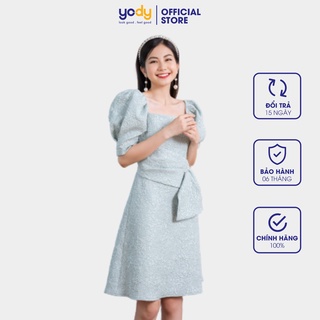 Đầm nữ YODY cổ vuông dáng xòe kẹp nơ xinh xắn - VAN4090