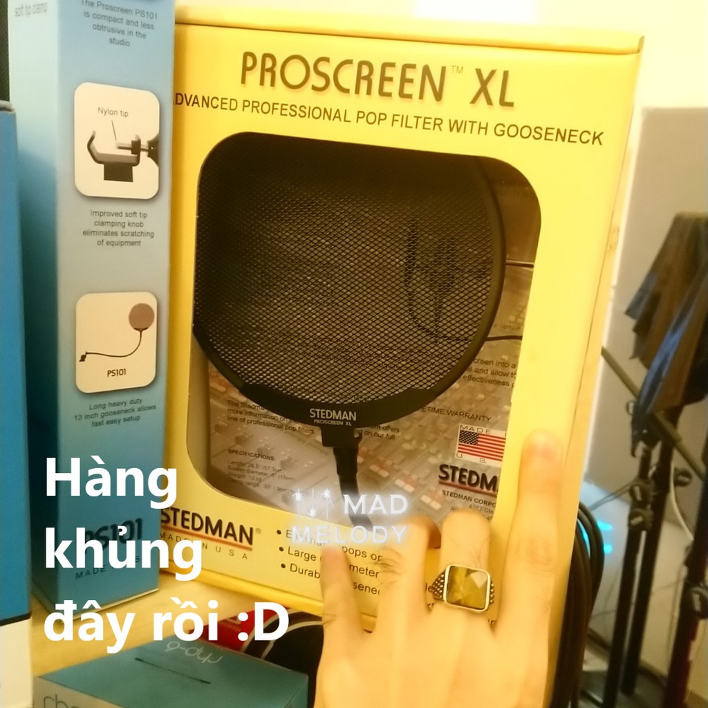 Stedman Proscreen XL Metal Pop Filter (màng lọc âm micro, kim loại đường kính lớn, hàng cao cấp, NEW & chính hãng)