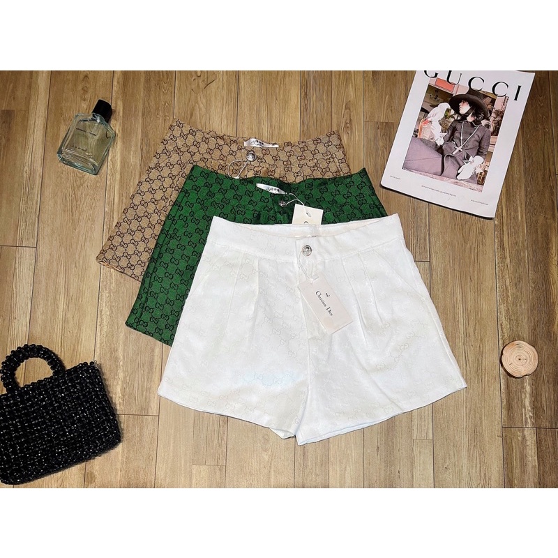 Quần Sooc Gấm GC ⚡️ẢNH THẬT 100% ⚡️ Dập Ly Đều 2 Bên , Ống Rộng Lưng Cao , Phong Cách Sành Điệu , Chất Liệu Cao Cấp