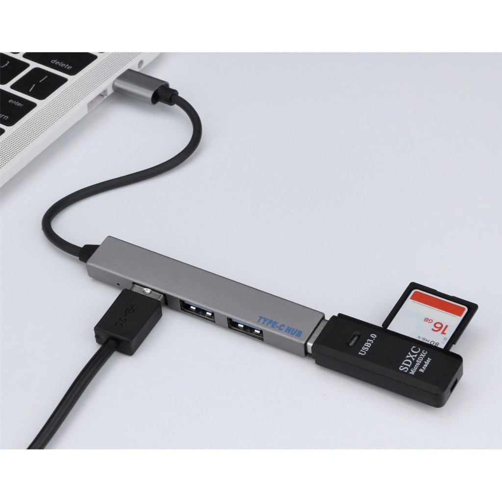 Bộ Chia 4 Cổng Usb 3.0 TYPE C Cho Mac-Book Laptop Máy Tính Bảng