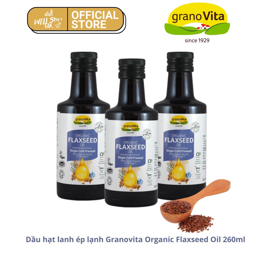 Dầu hạt lanh ép lạnh Granovita Organic Flaxseed Oil 260ml