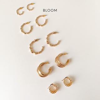 Bông tai khoen tròn nhiều loại (gold hoop earrings)