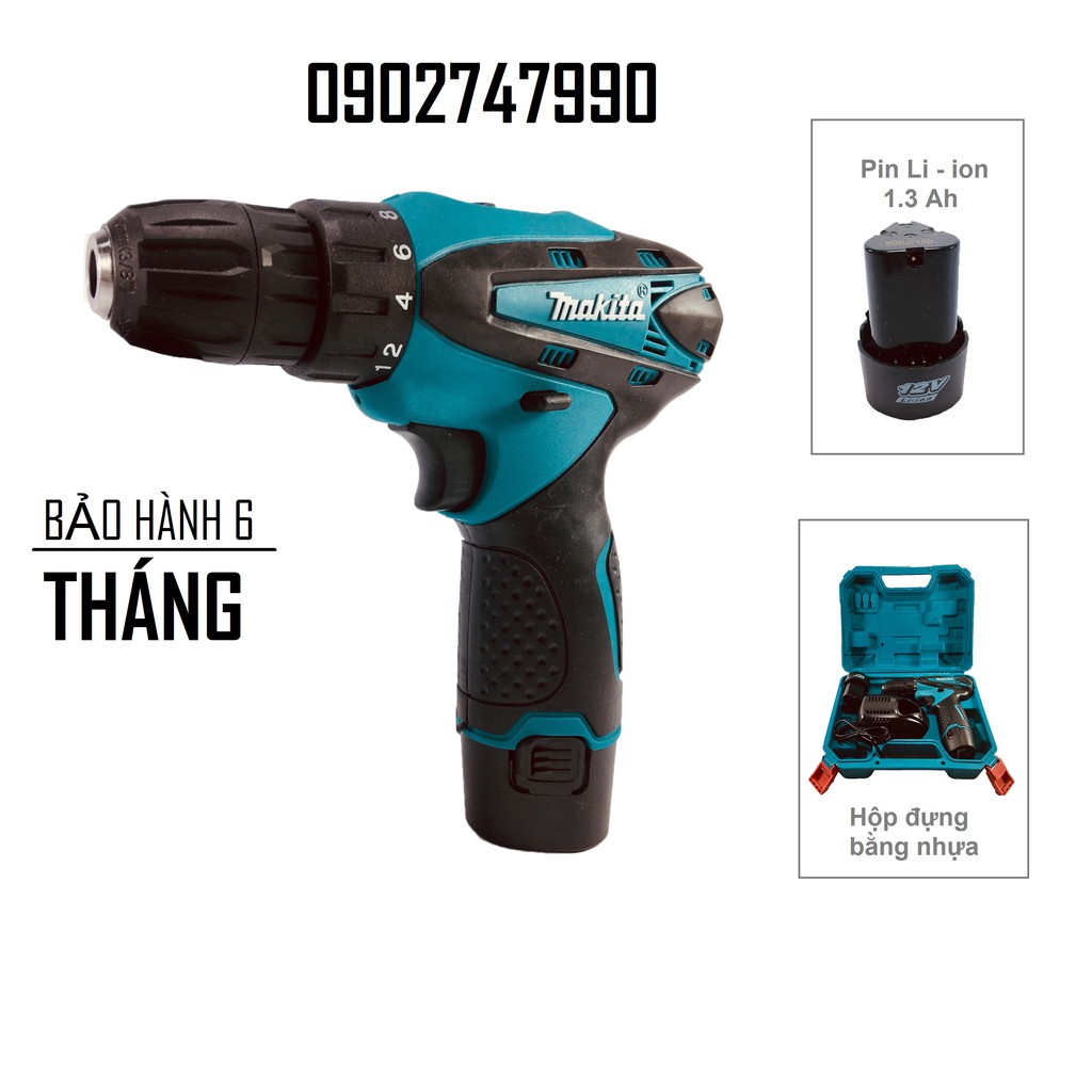 Máy Khoan Pin Chính Hãng Makita 12V (Bảo Hành 6 Tháng)