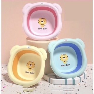 Thau/Chậu gấp gọn đa năng silicon có móc treo hình Hổ Tiger cho bé rửa mặt
