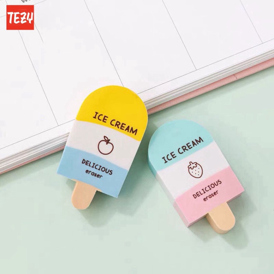 Gôm tẩy bút chì 2B hình kem ICE CREAM xinh xắn cho học sinh - 1 cục - TZ252111HN