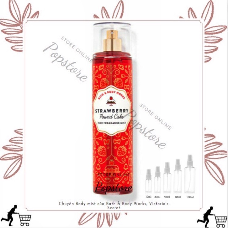 Xịt toàn thân Body Mist Bath & Body Works - Strawberry Poundcake