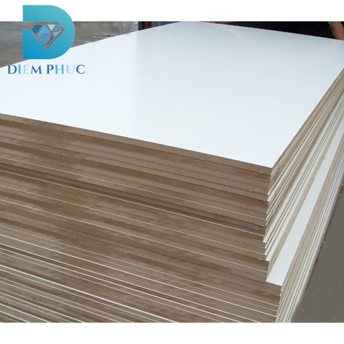 Ván MDF phủ melamine trắng 100, trắng 101 - 2 mặt, ván MDF kháng ẩm phủ min trắng