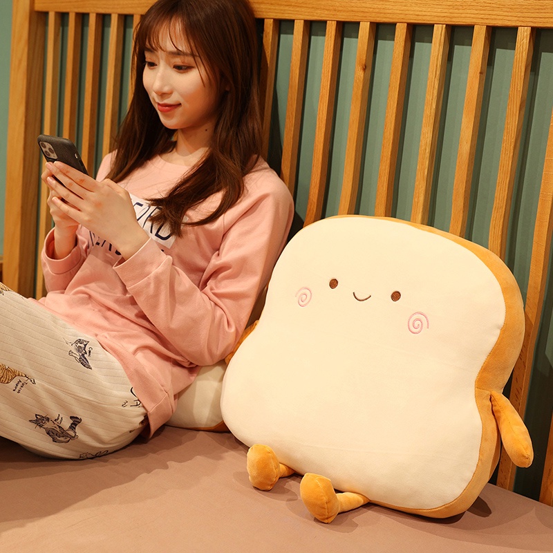 Bộ Chăn Gối Ngủ Trưa Văn Phòng Hai Mặt Hình Bánh Mì Dễ Thương Xinh Xắn