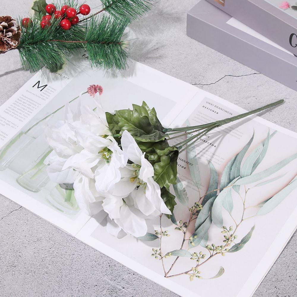 Bộ 7 Đầu Hoa Cúc Nhân Tạo Dùng Trang Trí Tiệc Cưới / Giáng Sinh