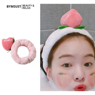 Băng đô rửa mặt, băng đô cài tóc skincare nữ quả đào 3D cute vải co giãn cực tốt