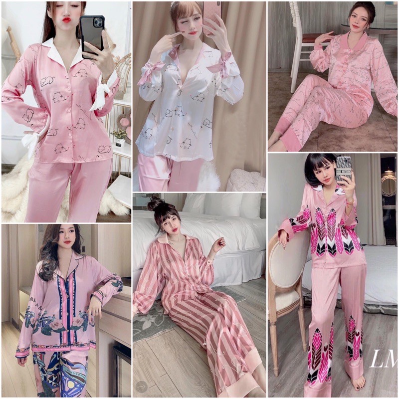 [FREE SHIP] [Siêu Hot] Đồ Bộ Pijama - Bộ Lụa Tay Dài Tiểu Thư Chất Liệu Satin | BigBuy360 - bigbuy360.vn
