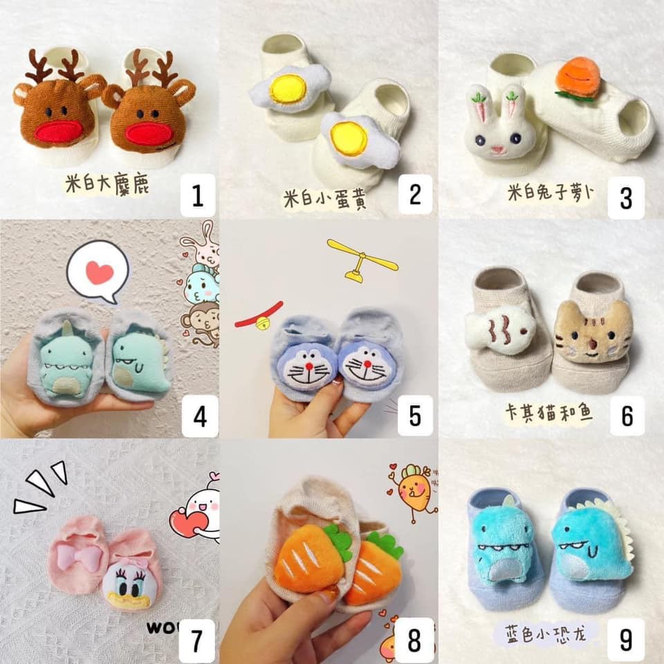 (xả kho) 🌸[Rẻ Nhất Shopee]🌸Tất Hài Hình Thú Cho Bé Chống Trượt Kids Shock