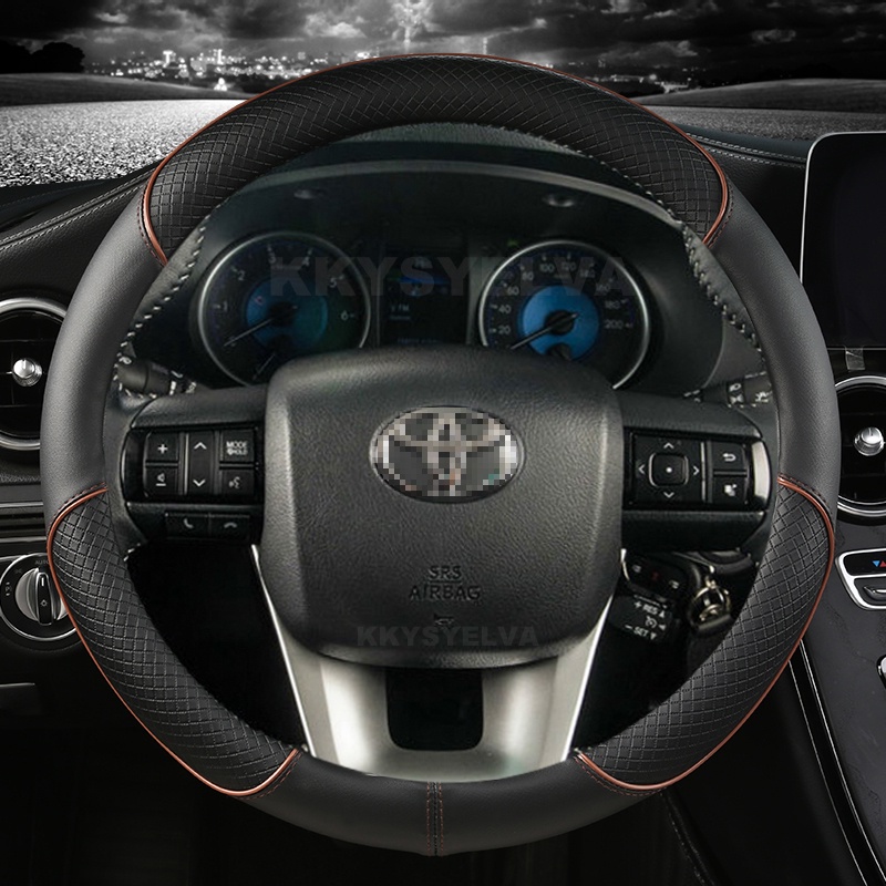 Bọc Vô Lăng Bằng Da Sợi Nhỏ Cho Xe Hơi Toyota Fortuner 2016-2019 2021 Hilux 2015-2019 2020 2022
