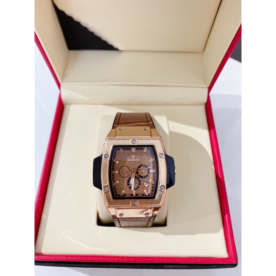 Đồng hồ nam Hublot Senna Champion 88, mẫu mặt chữ nhật, chạy full kim, dây da lộn cao cấp LINH WATCH LUXURY | BigBuy360 - bigbuy360.vn