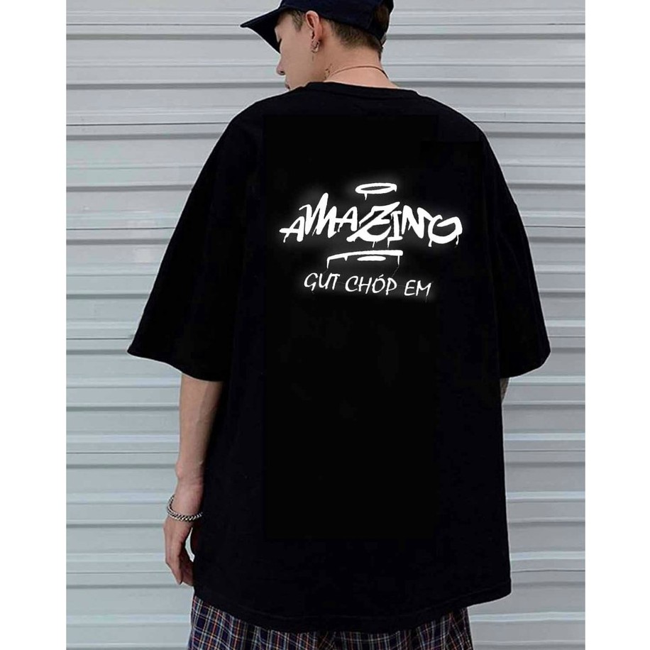 Áo thun nam nữ unisex tay lỡ in phản quang chất thun co giãn 4 chiều (gutchop)