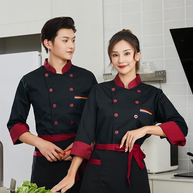 Đồng Phục Đầu Bếp Tay Ngắn Vải cotton Kiểu Phương Tây Dễ Thương Cho Nam Và Nữ