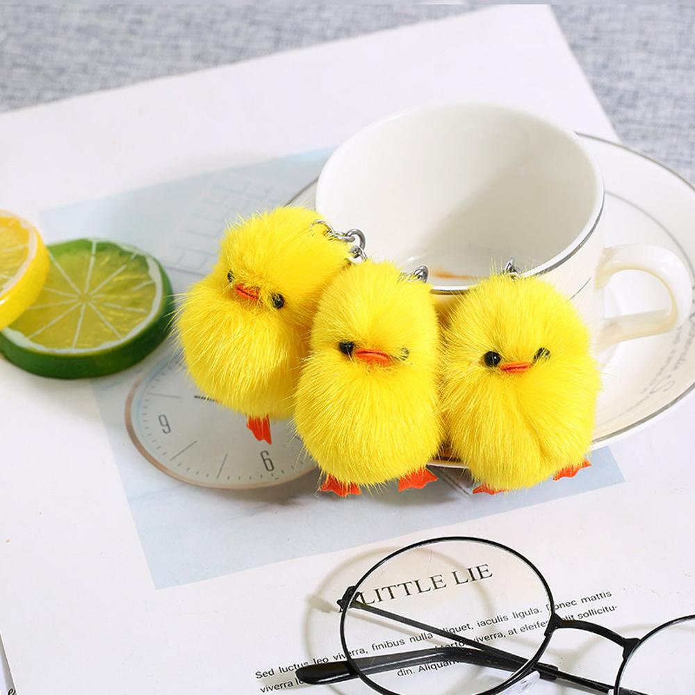 LILYES Móc Khóa Trang Trí Hình Vịt Vàng Dễ Thương